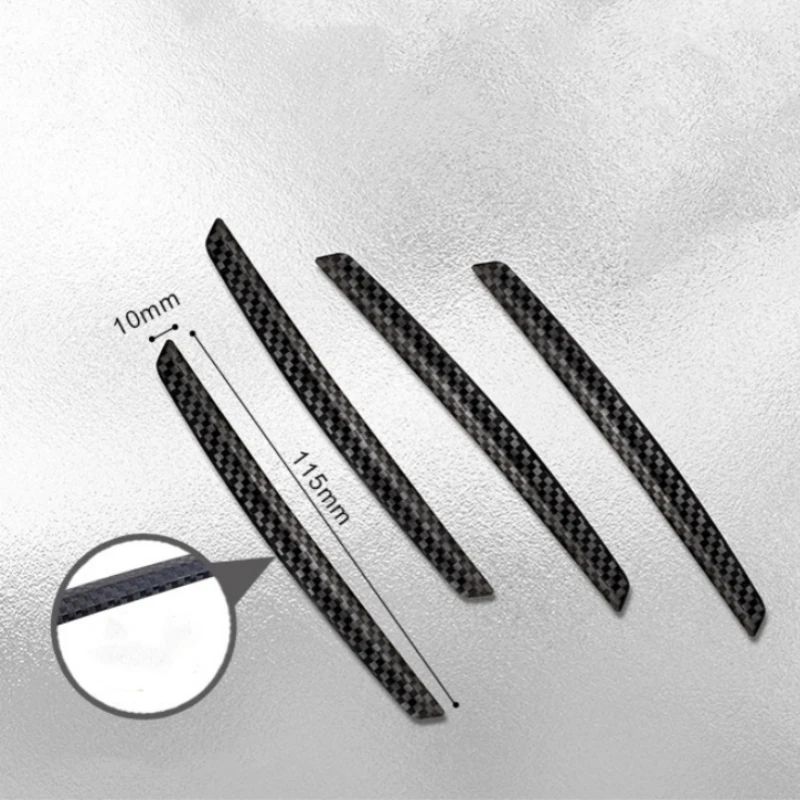 

4pcs Car Door Edge Anti-collision Strip Car Mirror Carbon Fiber Protective Tape Body Anti-scratch Stick Decorative Exterior Part