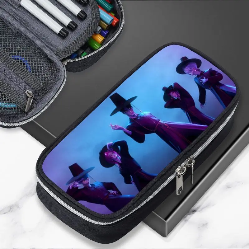 KPop Demon Hunters Rumi Mira Zoey Creative Cartoon Large Capacity Pencil Bag Animation Surrounding Student Stationery Box Gift