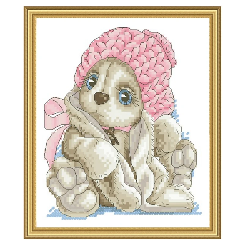 The cross-stitch set 28CT, 18CT, 14CT and 11CT can be selected as the hand-made material pack of printed fabric saga woolen cap