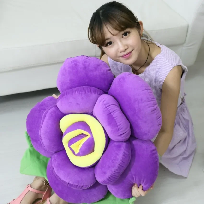 30cm 3D Rose Pillow Flowers Cushion With Filling Stuffed Toy Funny Plush Bolster Christmas Present Cute Gifts for Girl Home Deco