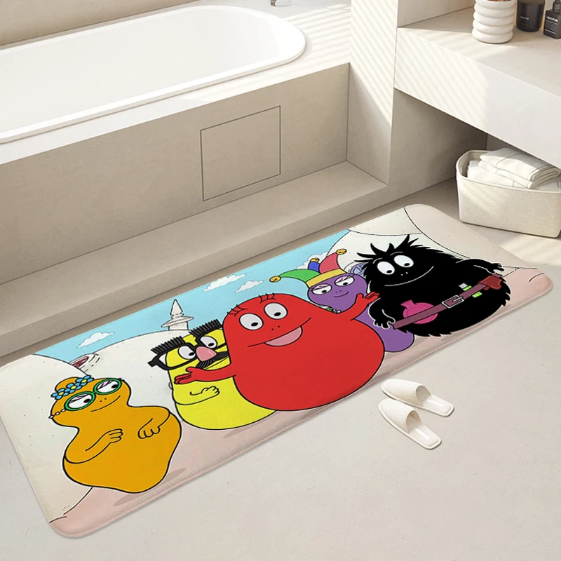 Front Door Mat Z-Barbapapas Washable Non-slip Kitchen Rug Aesthetic Mat Hallway Sleeping Room Rugs Room Decorating Items Home