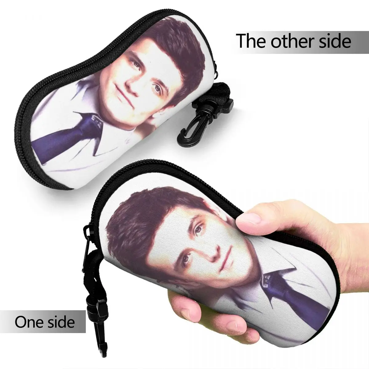 Josh Hutcherson Whistle Meme Glasses Case Waterproof Zipper Sunglasses Storage Box Print Eyewear Container