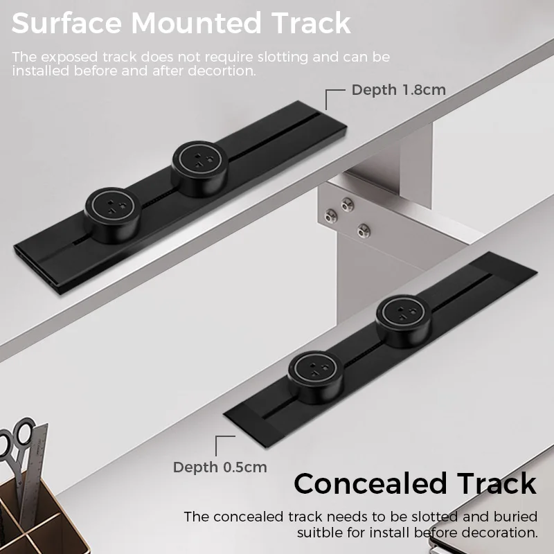 Avoir Wall Electrical Sockets Home Kitchen Rail Track Socket In The Countertop Power Outlet Universal French Korea Plug Adapter