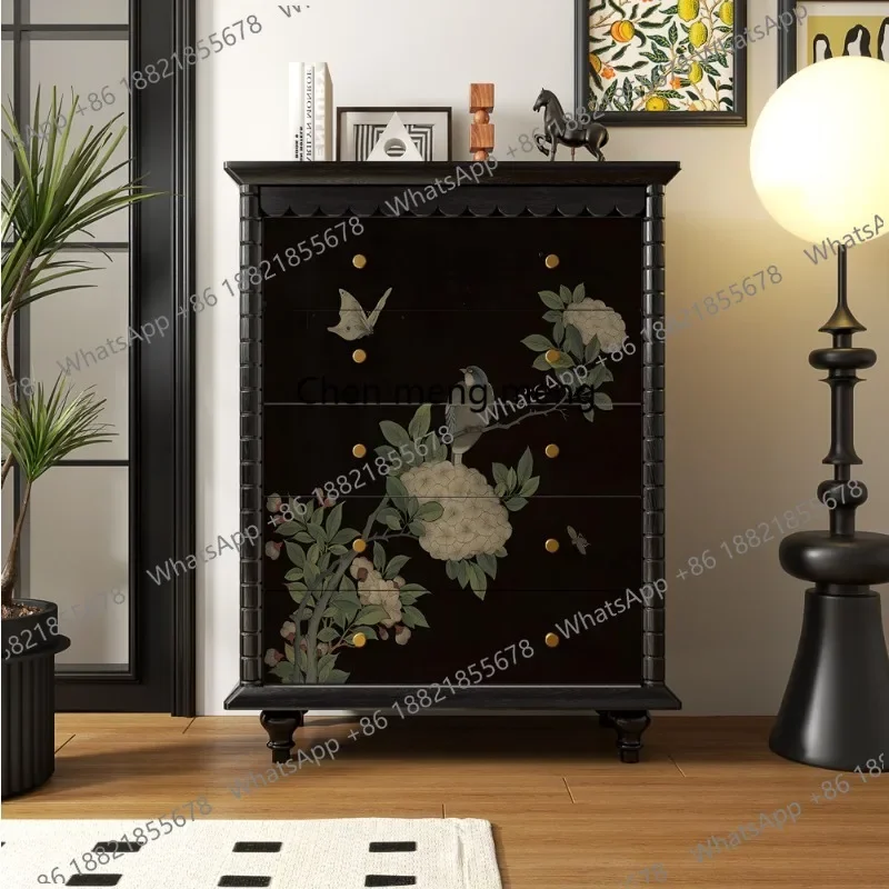 E182 New medieval solid wood chest of drawers, bedroom, living room, aisle, storage drawers, cabinets against the wall