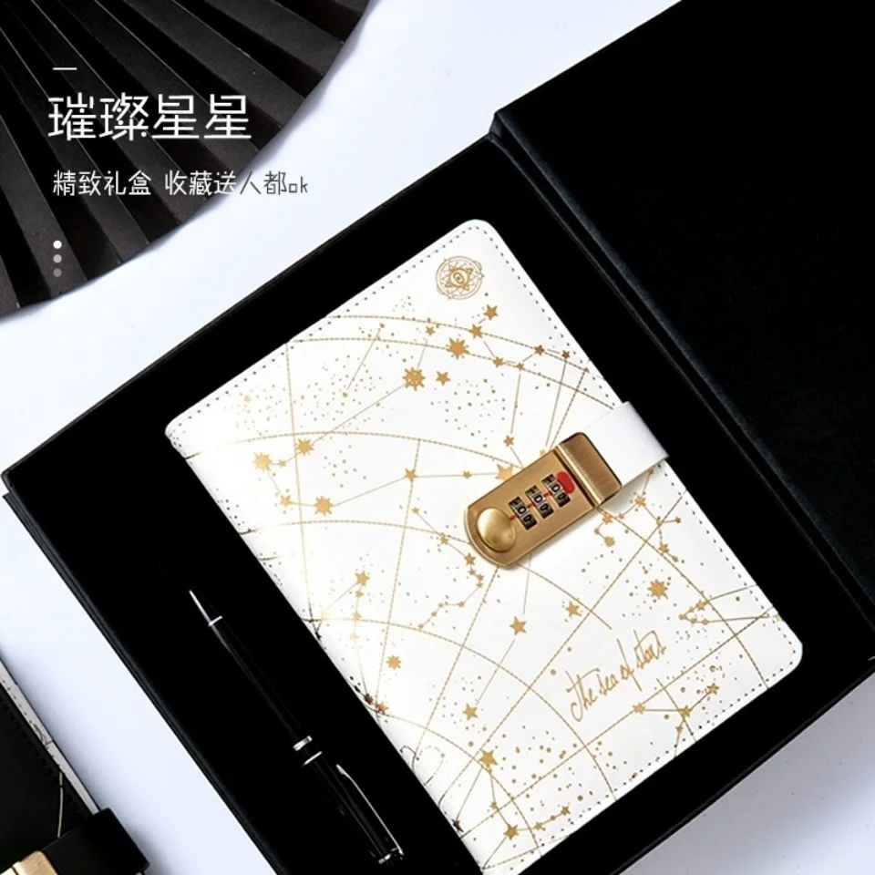 Cosmic planet code book with lock diary retro notebook college student notepad creative boys code book journal notebook