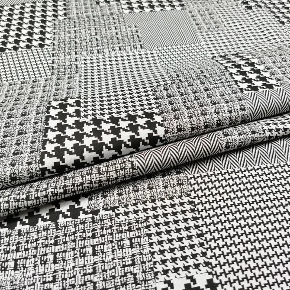 

Брендовый комплект-головоломка с узором «гусиные лапки», жаккардовая одежда, ткань, весенне-осенний комплект, парчовое платье, ткань на метр