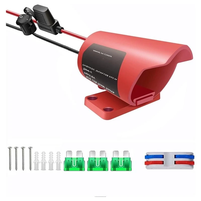 T21C Battery Adapter Kit With Fuse And Switch(14 AWG Wire) For Milwaukee M12 12V Power Wheels- Power Conversion Module Convertor