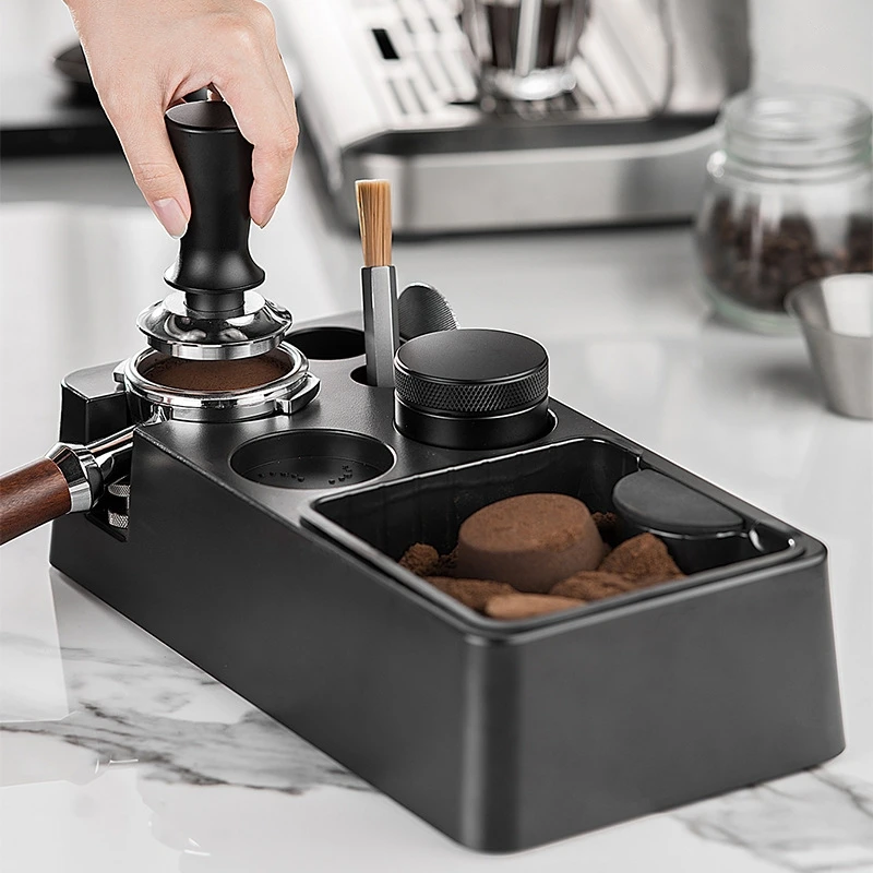 

51/53/58mm ABS Coffee Portafilter Rack Distributor Holder Espresso Tamper Mat Stand Espresso Knock Box Coffee