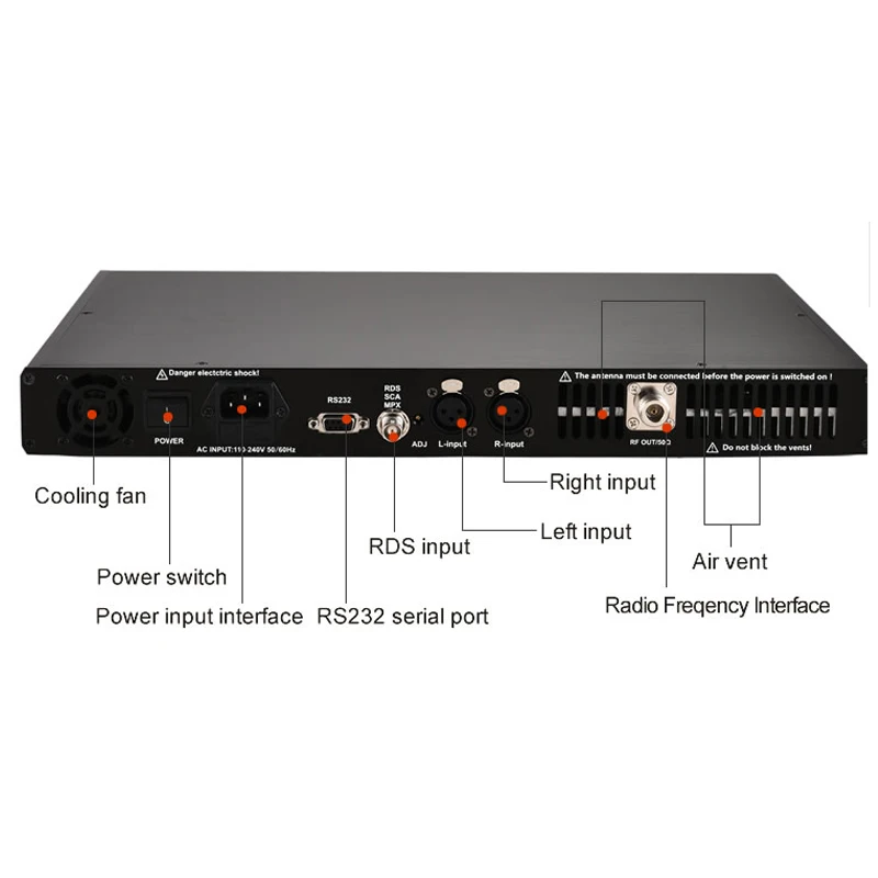 200 Watts 200W Stereo Professional Wireless Radio Station FM Transmitter Broadcast USB Audio Output