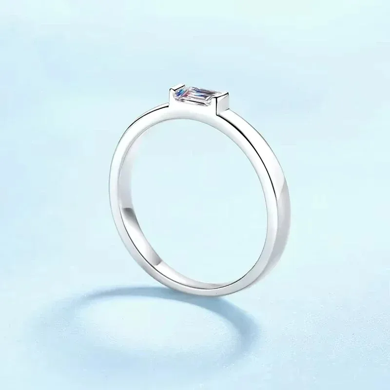 Elnar Jewelry Daughter Adult's Day Platinum PT950 Women Wedding Band Moissanite Diamond 0.5CT Rings Girlfriend Birthday Gift Fin