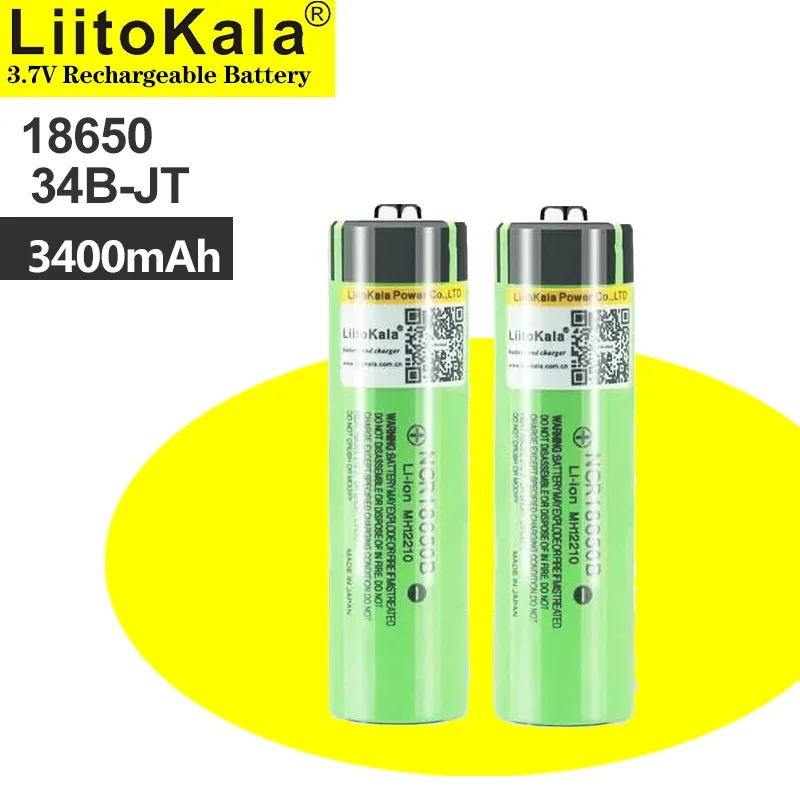 1-40pcs Liitokala 34B-JT Original NCR18650B 3.7v 3400mAh 18650 Lithium Rechargeable Battery with Pointed(No PCB) batteries