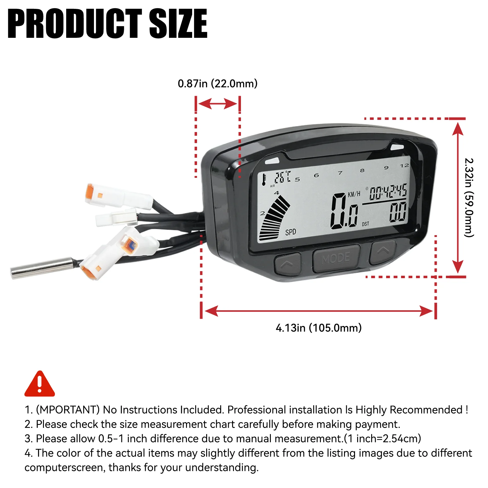 752-119 Steam Digital Motorcycle Universal Speedometer Counter Tacho Kit For Vapor Trail Tech Temperature Marker for Kawasaki