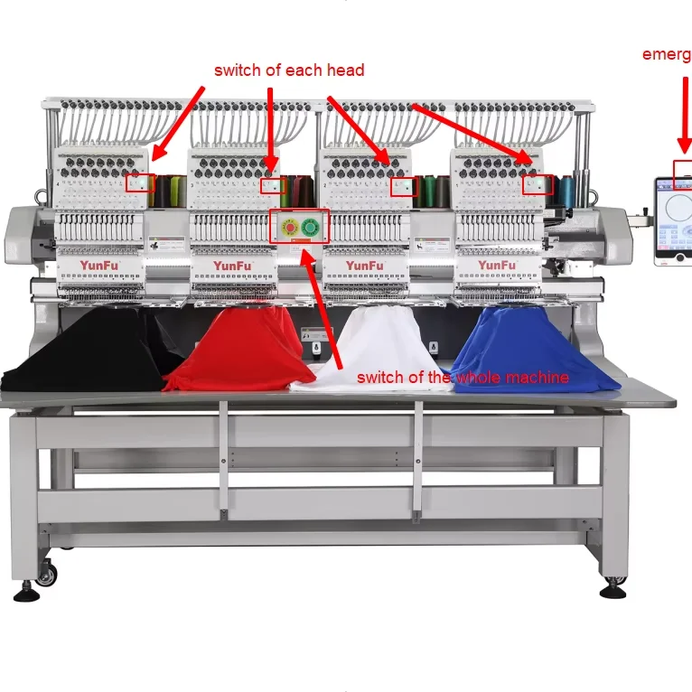 Factory Direct 4 Head Multi Needle Embroidery Machine High Speed Digital Control for T Shirt Cap Clothes
