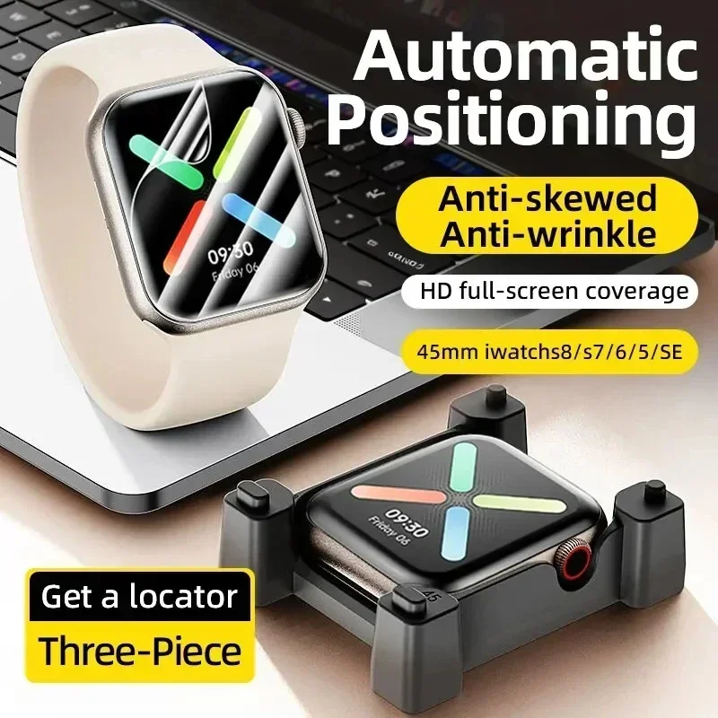 3 Stück Hydro gel folie für Apple Watch 7 8 9 se 41mm 44mm 45mm 38mm Displays chutz folie Ultra2 49mm Locator Soft Membran Soft Film NFC