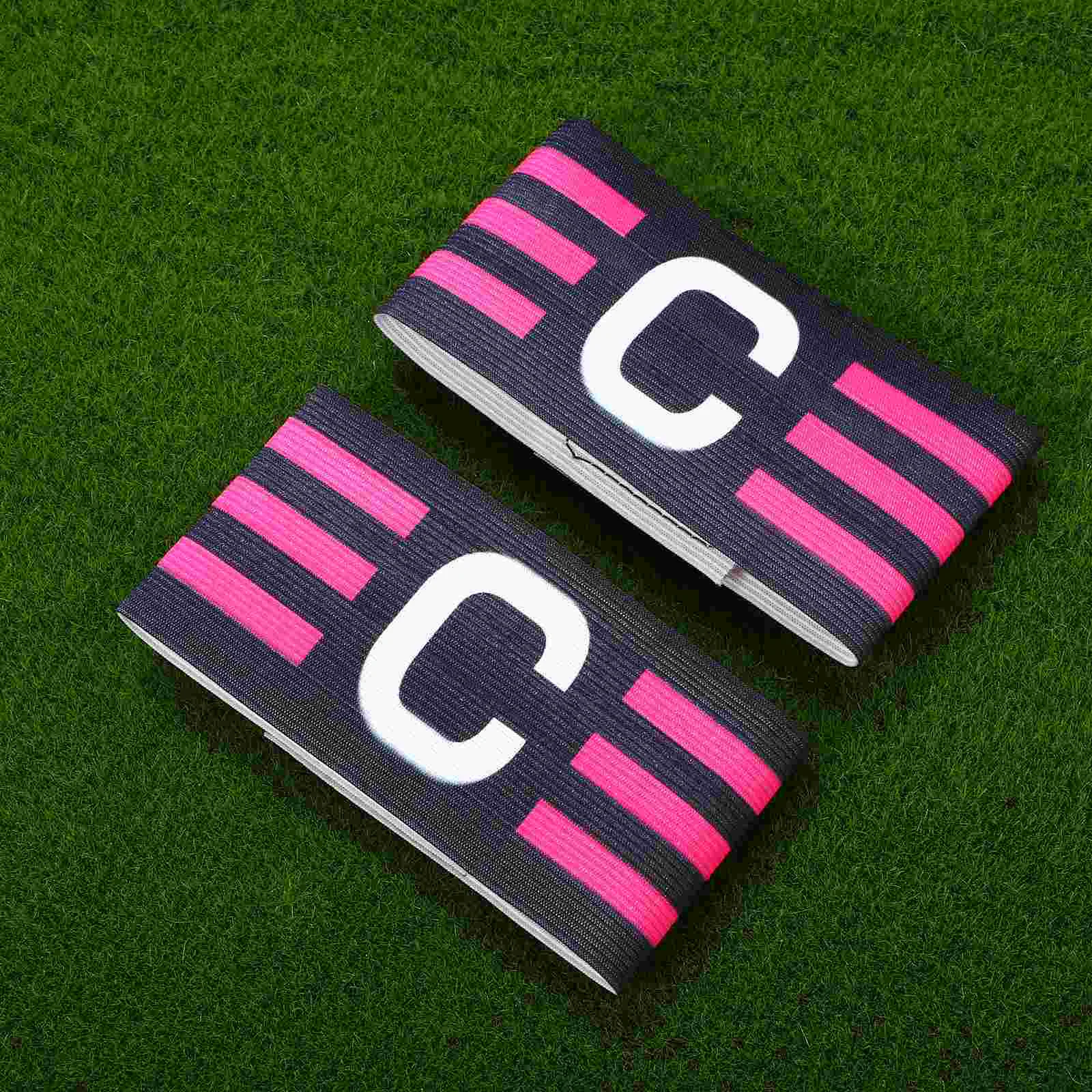 2 Pcs Stripes Arm Band Football Captain Armbands Soccer Long Sleeve Team Nylon Sports Game Leader Miss