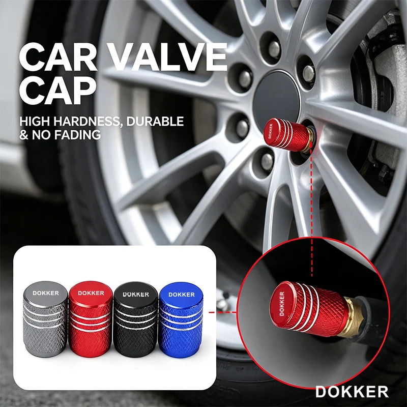 4PCS Metal Wheel Tire Valve Stem Caps Air Dust Cover For Renault dokker Logo Anti-rust Tyre Air Caps Exterior Decor Accessories