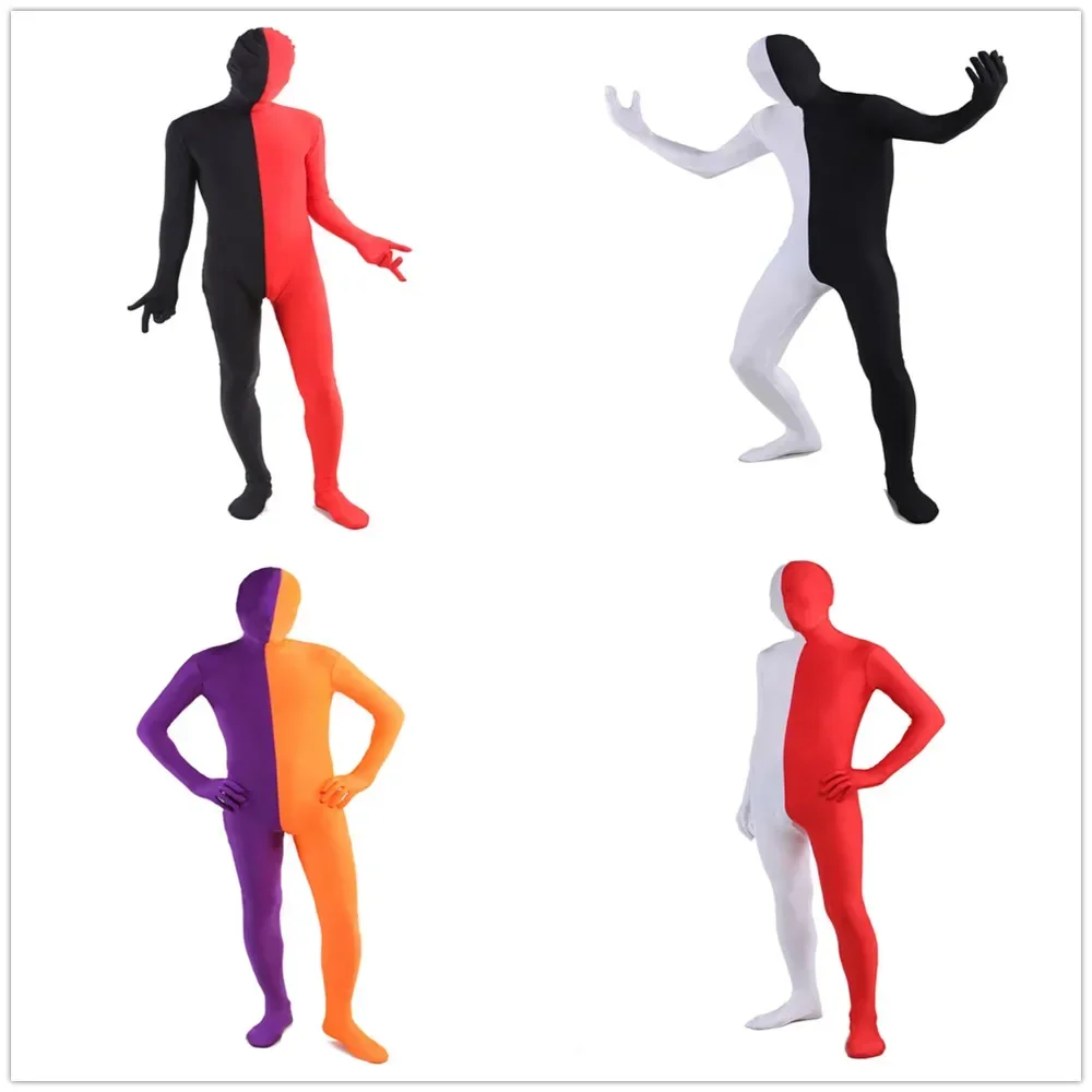 2สีการจับคู่ Zentai เหมาะกับชุด