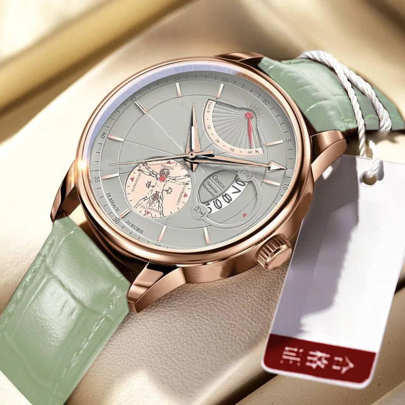 2024New Orologio da uomo Business Sports All-Match Automatico al quarzo Luminoso Impermeabile Orologio da uomo bello Da Vinci