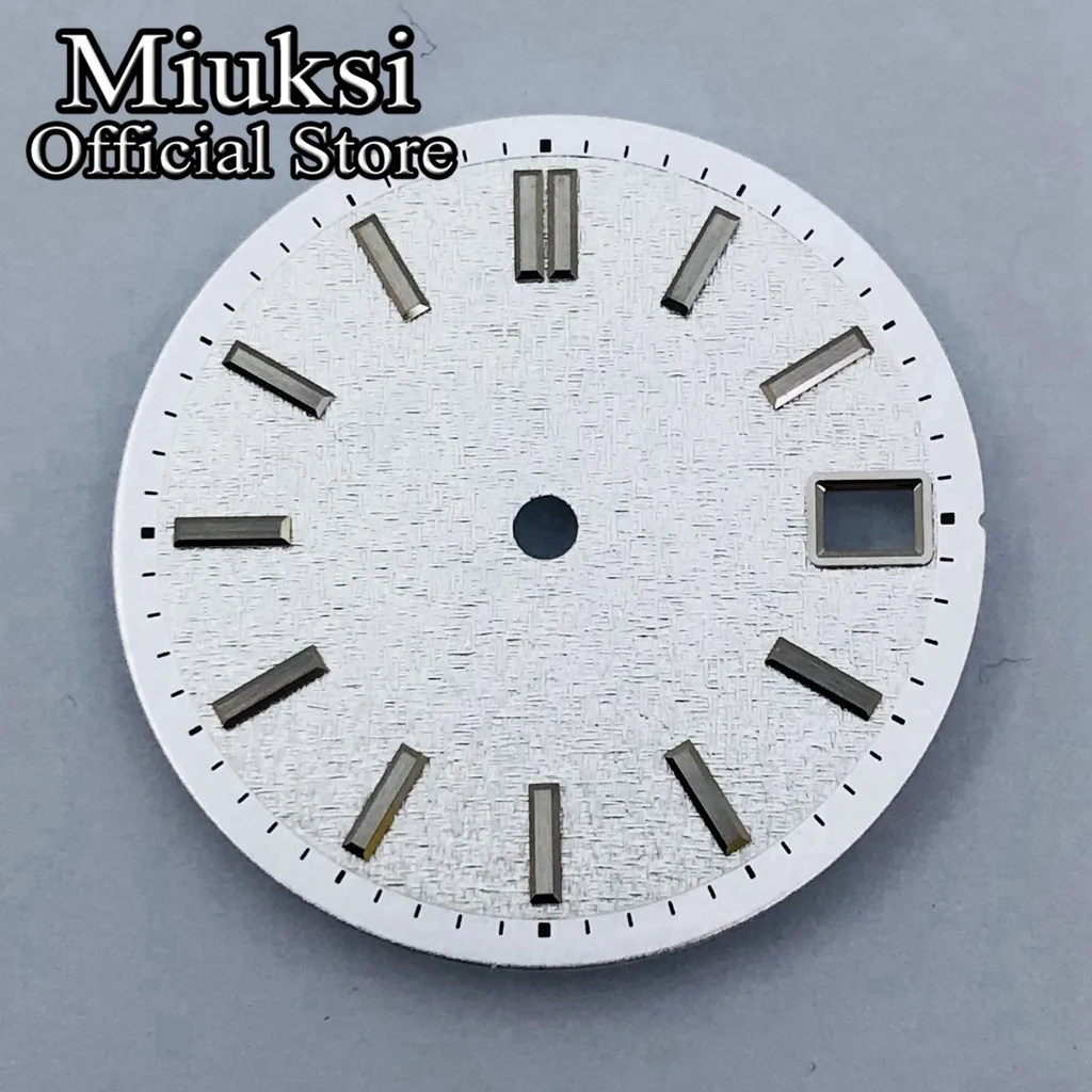 Miuksi 28.5mm silver blue pink sterile watch dial fit NH34 NH35 movement fit 3/3.8 o\'clock crown