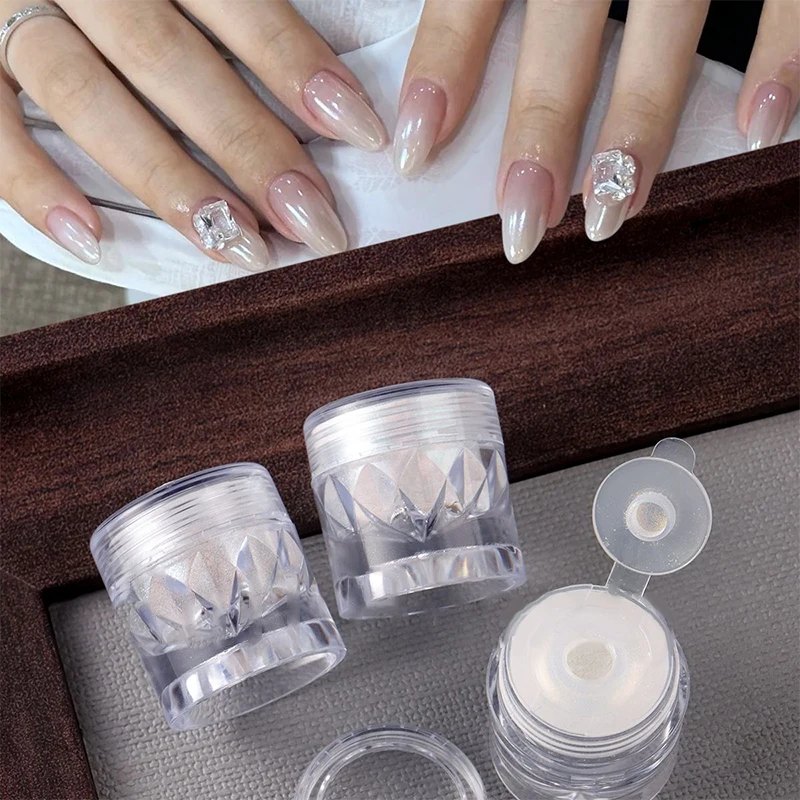 0.5g Crystal Plating Nail Powder Clear Ultra Bright Electroplating Effect Yellow Pink Rubbing On Powder Moonlight Metallic