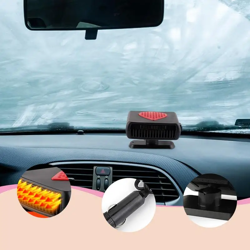 12V Car Heater Plug In Heater Multifunctional Car Plug Heaters Car Air Heater Rotatable Windshield Defroster For Most Vehicles