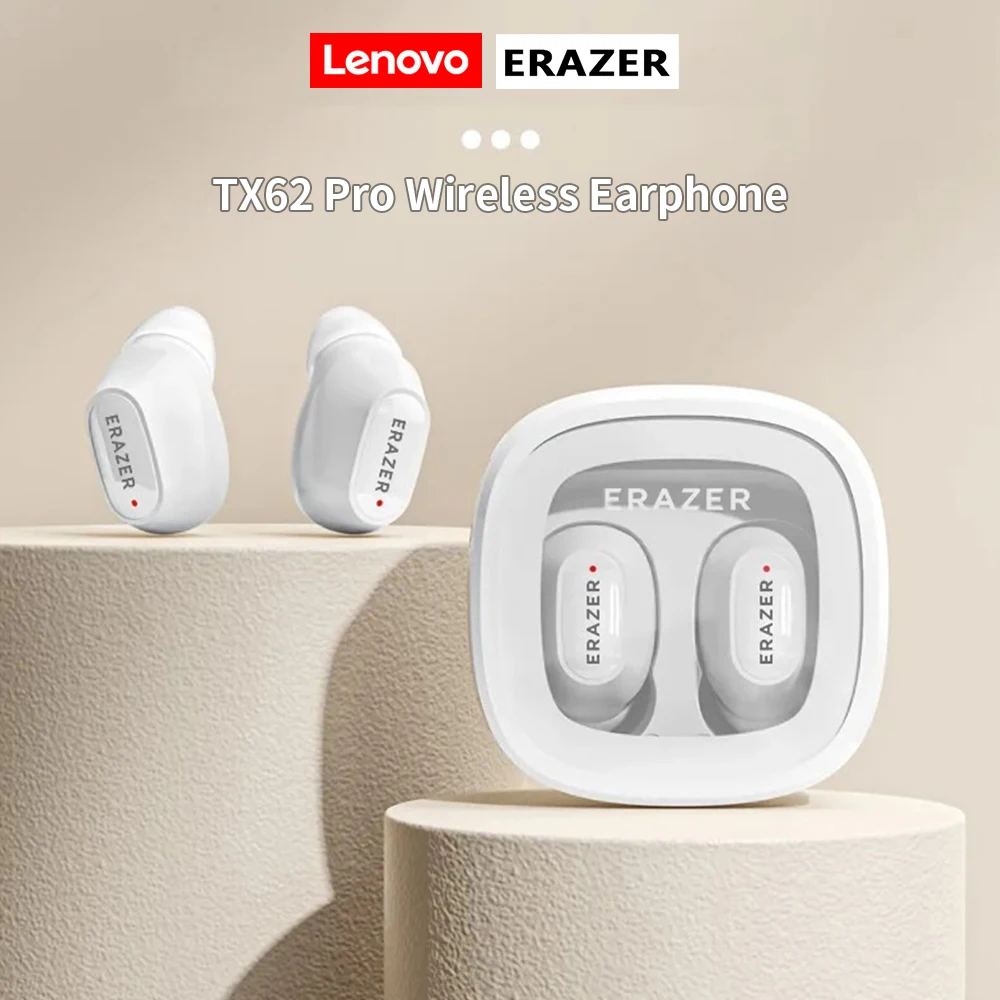 لينوفو ERAZER XT62 Pro سماعة رأس لاسلكية الكمون المنخفض HIFI الصوت سماعة أذن تستخدم عند ممارسة الرياضة مع ميكروفون HD المكالمات 300mAh شحن #1