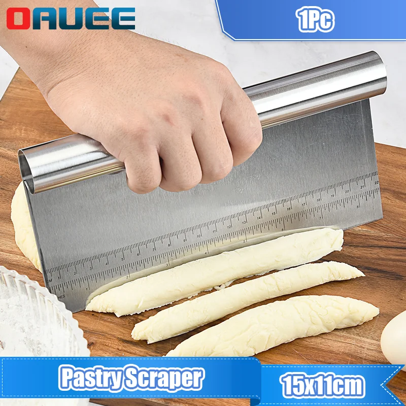 

Cake Scraper Stainless Steel Scraper Pizza Dough Scraper Cutters Tools Kitchen Baking Pastry Dough Scraper Spatulas Pastry Tools