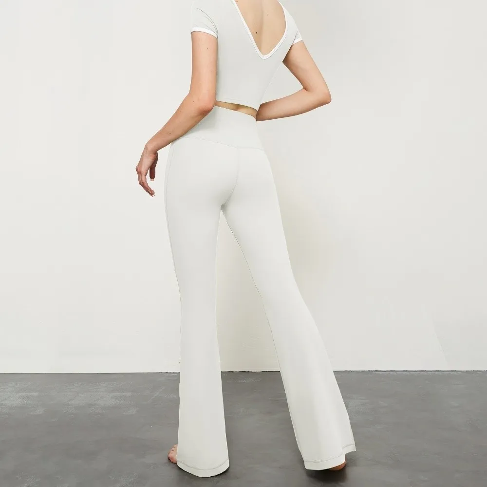 

Leggings High Waist Sports Flared Pants Wide Leg Stretchy Yoga Pants Breathable Hip Lifting Fitness Pants Exercise