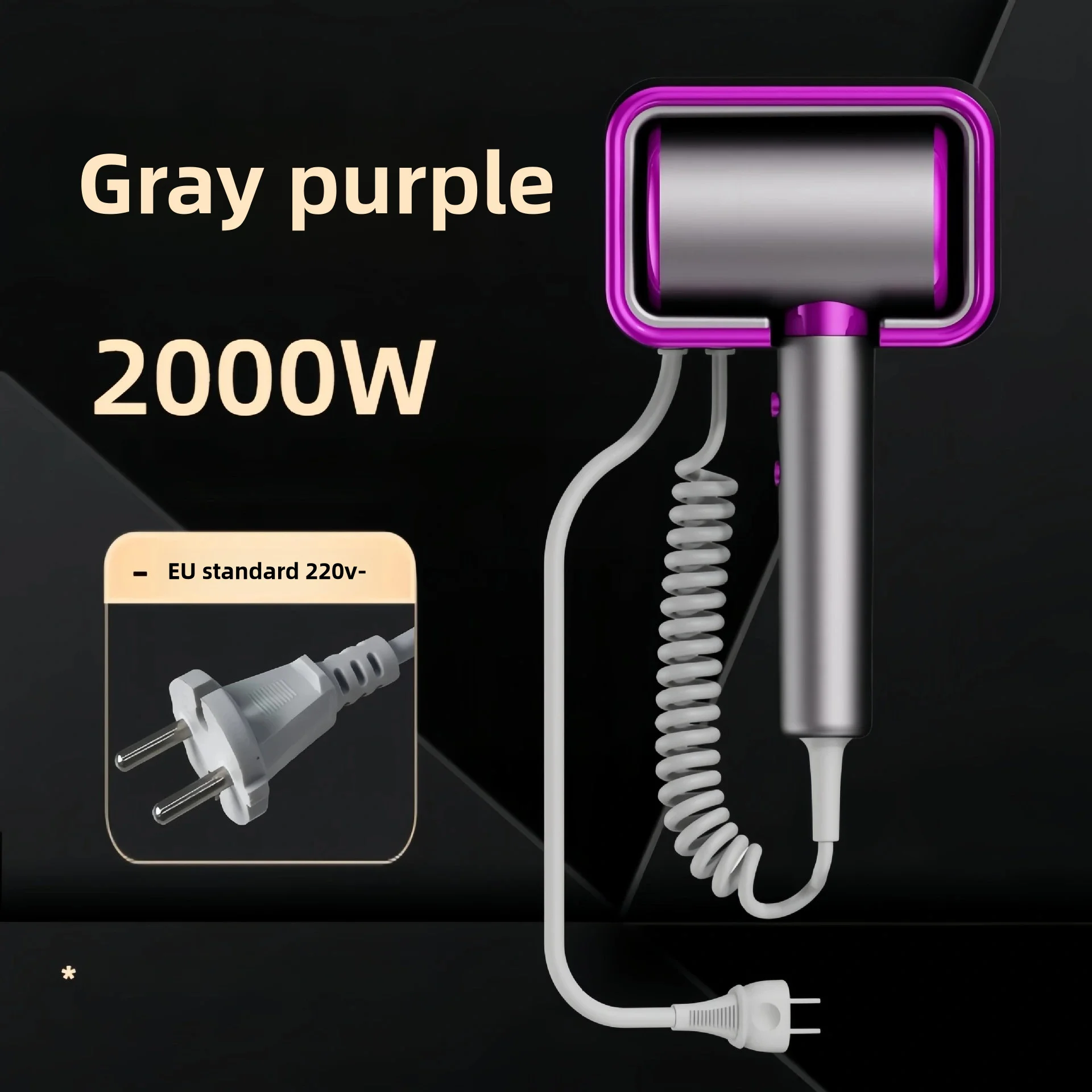 Wall-mounted hair dryer high-speed electric turbine airflow low noise constant temperature fast drying suitable for family hair