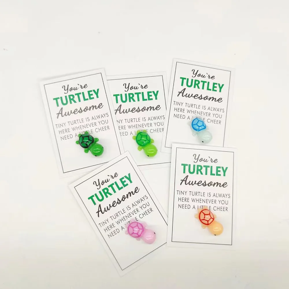 Juguetes para aliviar el estrés, adorno de tortuga, tarjeta de deseos, decoración de escritorio, juguetes pequeños, eres turtáculo, soporte emocional increíble