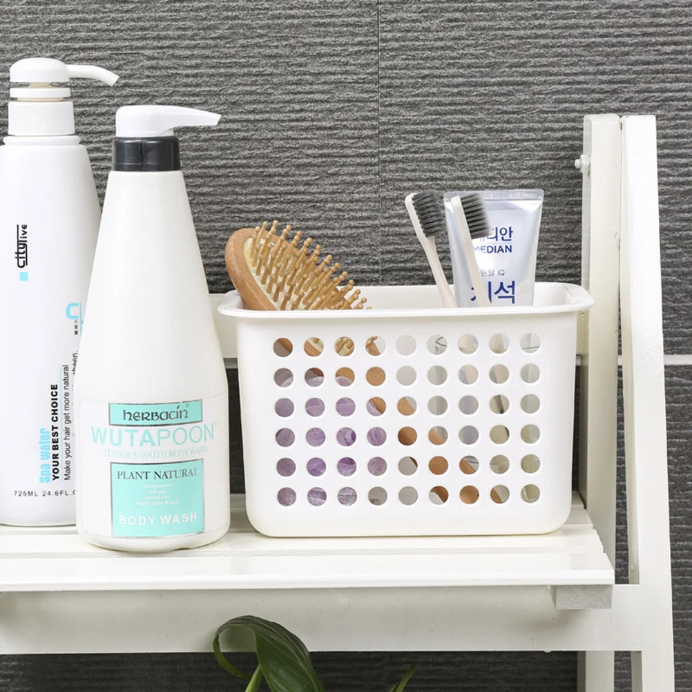 

PP Hollowed Out Basket for Bathroom and Kitchen Storage Heavy Duty Laundry Hamper with Breathable Filter Bottom Multi-Use