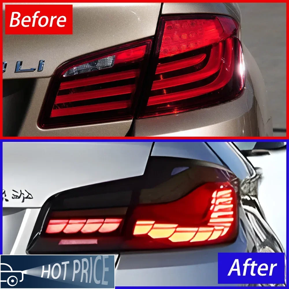 For BMW F10 F18 525i 530i 535li 5 Series 2010-2017 LED Car Taillights Assembly Upgrade Dragon Scale Taillight Tools Accessories