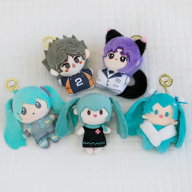 12cm Anime pour Hatsune Miku peluche KAITO MEIKO Luka Kagamine Rin Len Figure peluche poupée Kawaii Q Version porte-clés sac Pendan
