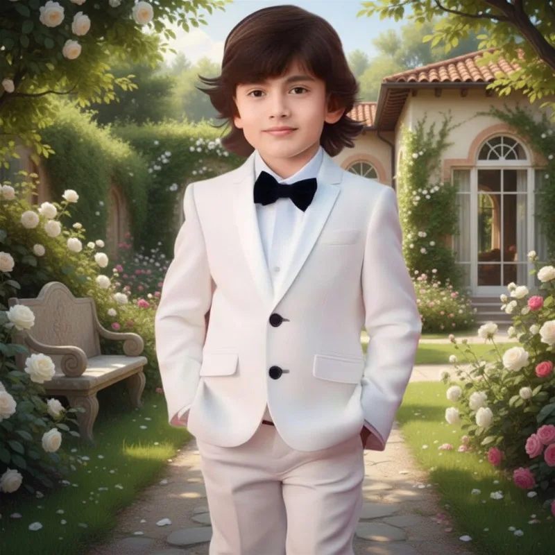 

2 Pieces Wedding Boy Suits Kids Formal Tuxedo Comfortable Custom Made Suit Set for Party Flower Boy Suit Breathable Banquet Suit