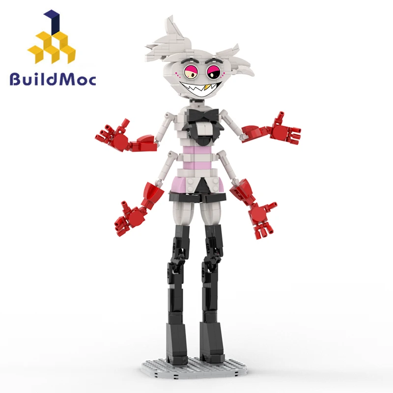 

BuildMoc Hazbined Hotel Angel Dust Alastor Building Block Set Creative Animation Figures Toys for Kids Christmas Gifts