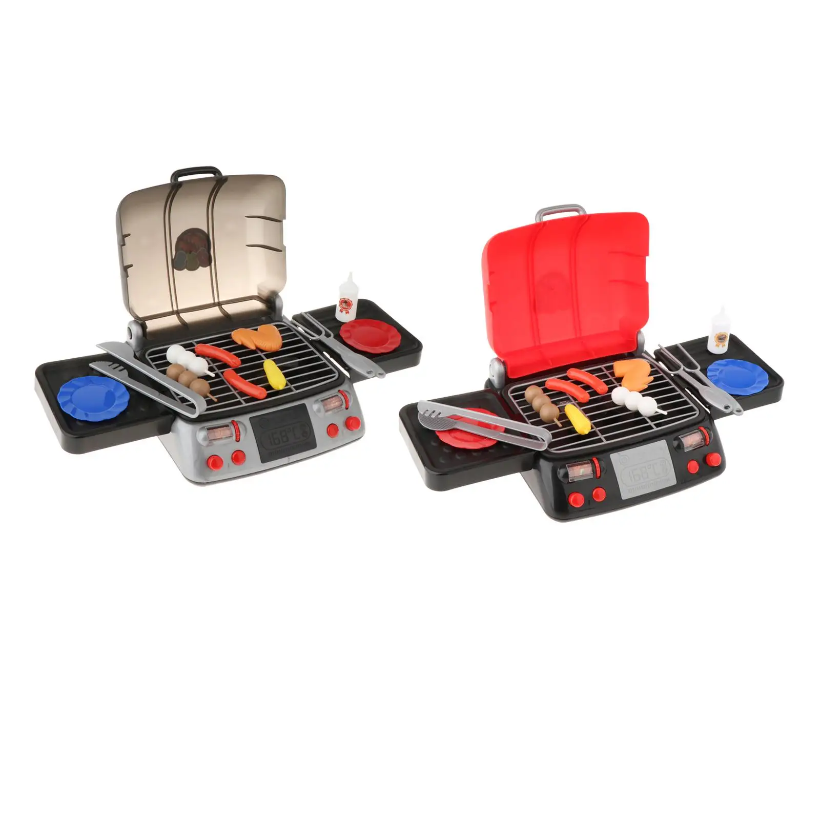 

Kids Grill Playset Cookware Toys Simulation for Ages 3 to 6 Pretend BBQ Toys