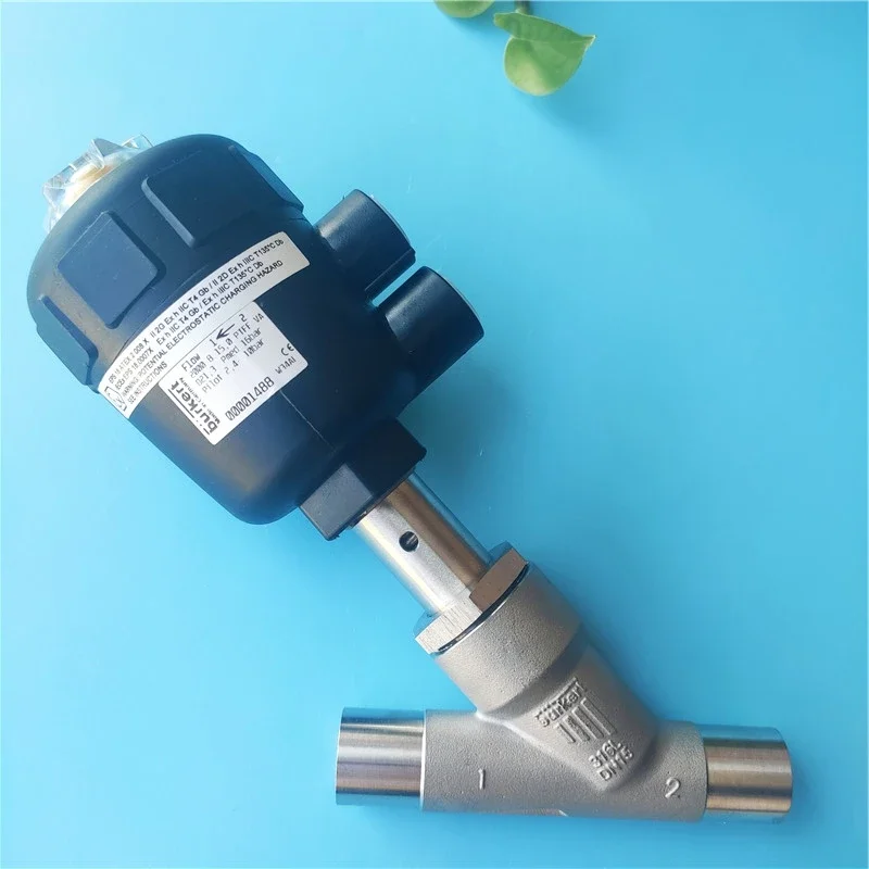 2025.4 Буркерт 2000 А 15.0 А ПТФЭ ВА 00001488 00001421   Пневматический угловой седловидный клапан Powerleader