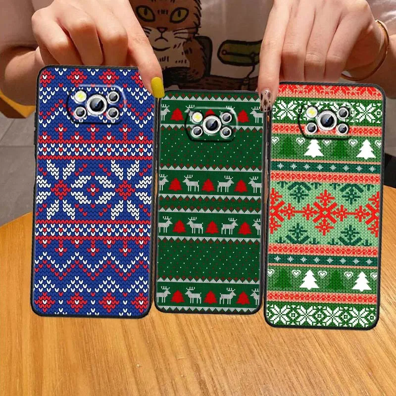 

Christmas reindeer pattern Phone Case For Xiaomi Mi Poco F3 F4 F5 F6 X3 X4 X5 X6 X7 M3 M4 M5s M5 M6 GT Pro 5G Black Cover