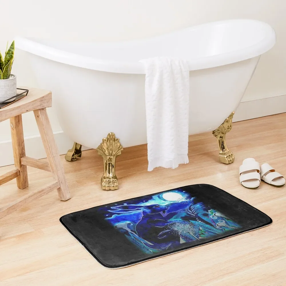 

Moon Hare Bath Mat Home Decor External Entrance Doormat Foot Bathroom Mat