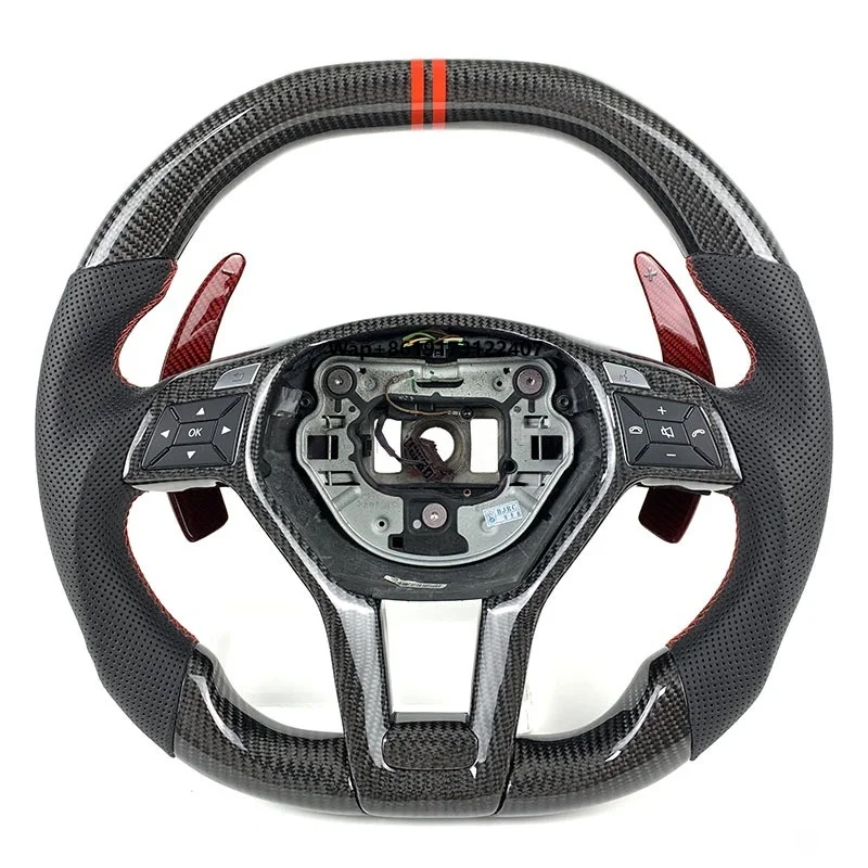 

Professional Real Carbon Fiber Steering Wheel for A45 W204 W212 W218 W116 C a GLC CLS Car Steering Wheel