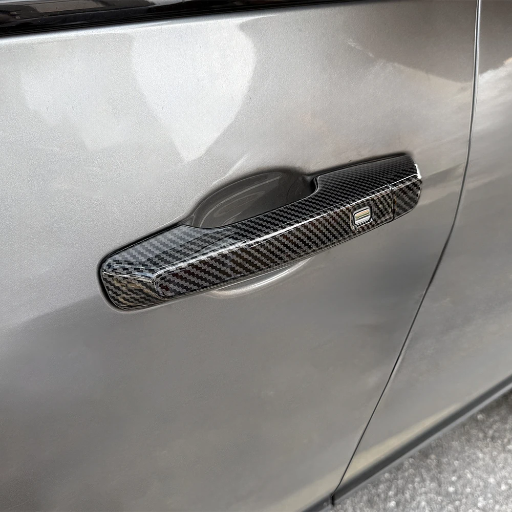 

Auto Exterior Accessories Carbon Fibre Black Style Exterior Door Handle Trim Sticker ABS For Chevrolet Equinox 2025-2026 LHD RHD