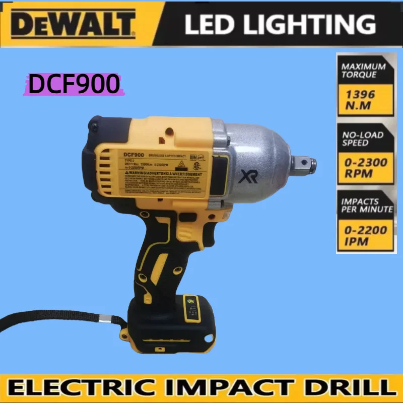 

DEWALT DCF9001/2-inch LED LGHTING impact wrench brushless cordless high torque, 20V battery, 1936 Nm, 0-2200 IPM, 0-2300 RPM,