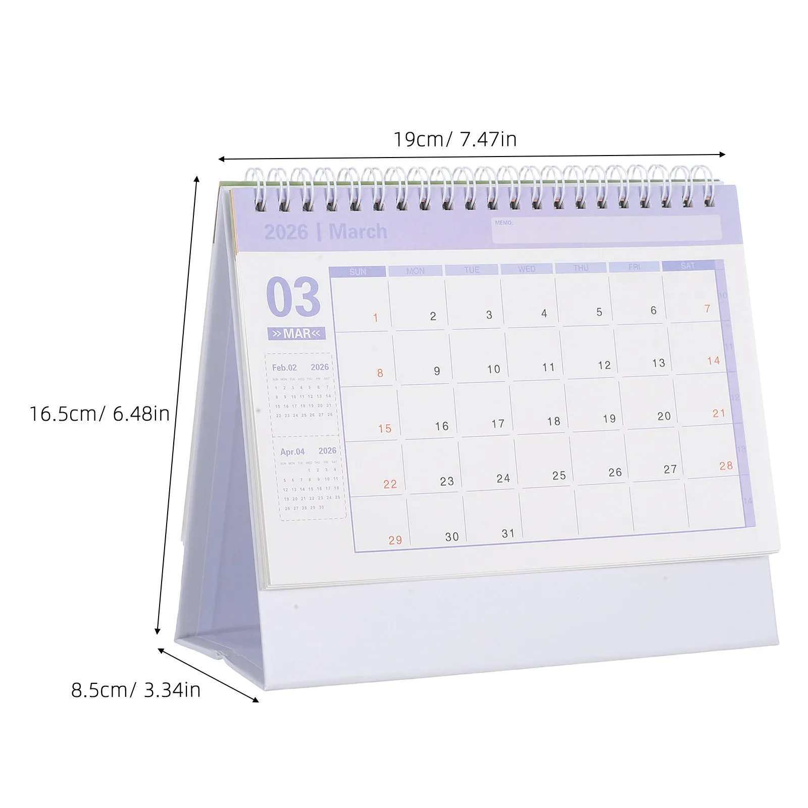 2026 Compact Desk Calendar Minimalist Small Flip Stand Up Monthly Planner Desktop Calendar for Office Home Daily Planning