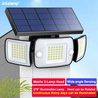 Intelamp Solar Outdoor Light Motion Sensor Waterproof Bright Wall Street Lamp For Garden Yard Path Garage Stairs Porch