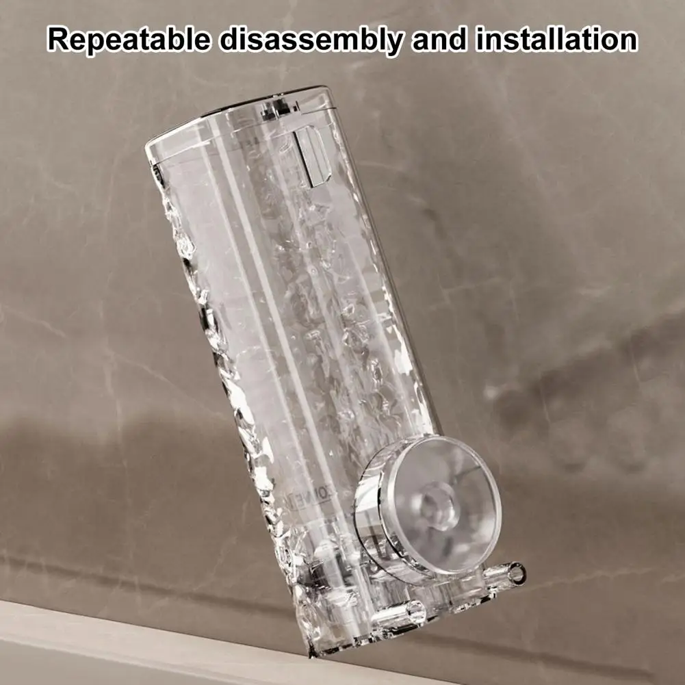 

Дозатор для мыла с покрытием Настенный дозатор для мыла на присоске с кнопочным управлением для удобного дозирования жидкости в ванной комнате