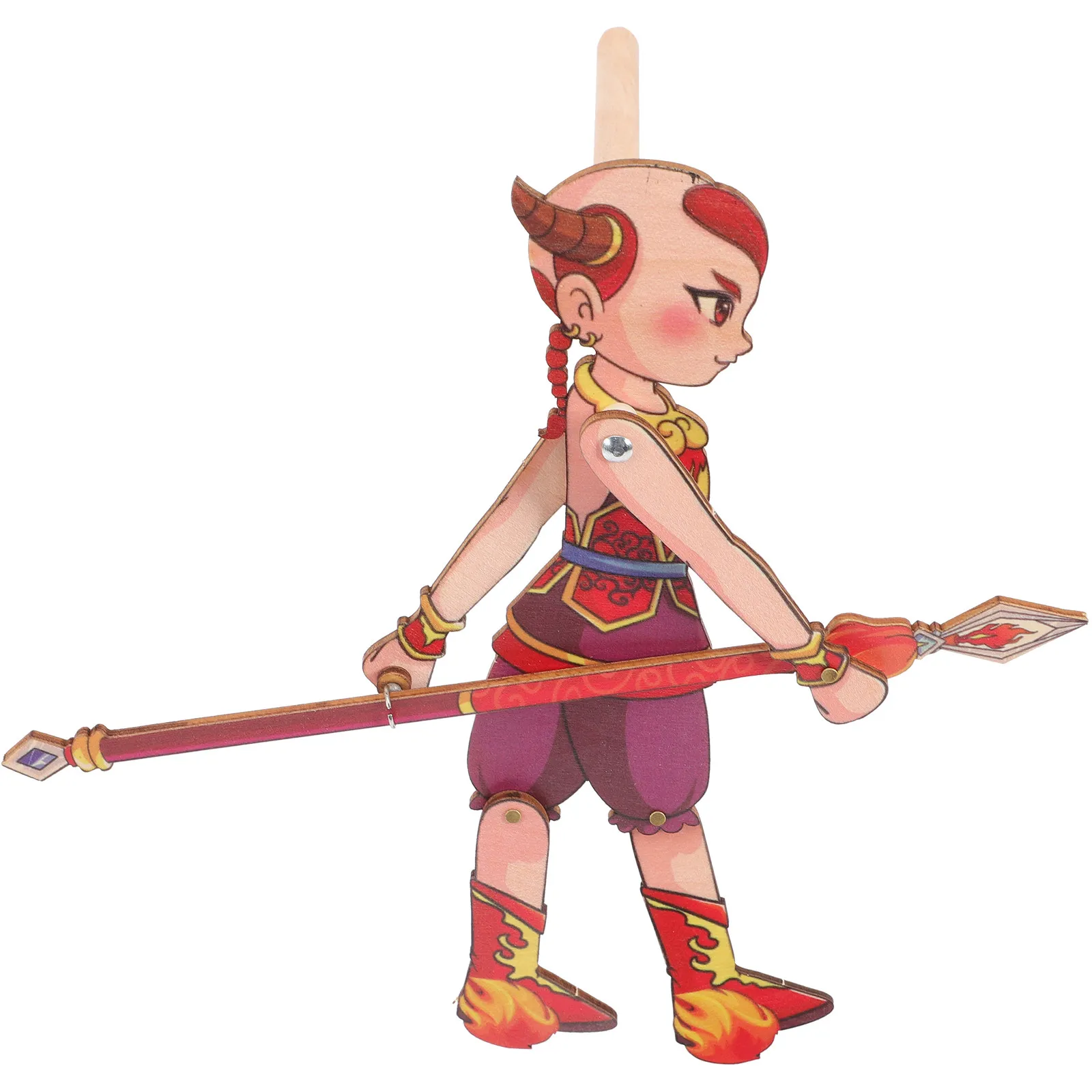 Burattino in Legno Xiyuji per Racconti Cinesi, Artigianale, per lo Sviluppo della Coordinazione Cervello-Mano negli Bambini, Progetto Scolastico