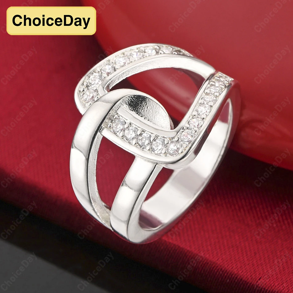 

ChoiceDay 925 Sterling Silver 7/8/9/10 Exquisite Zircon Ring Women's Wedding Accessories Jewelry Gift