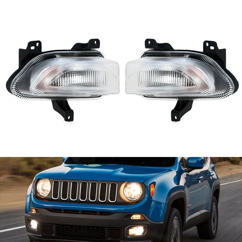 For Jeep Renegade 2015-2018 Car Front Bumper Fog Light Daytime Running Lamp Signal Lamp Car Accessories 68256431AA 68256432AA