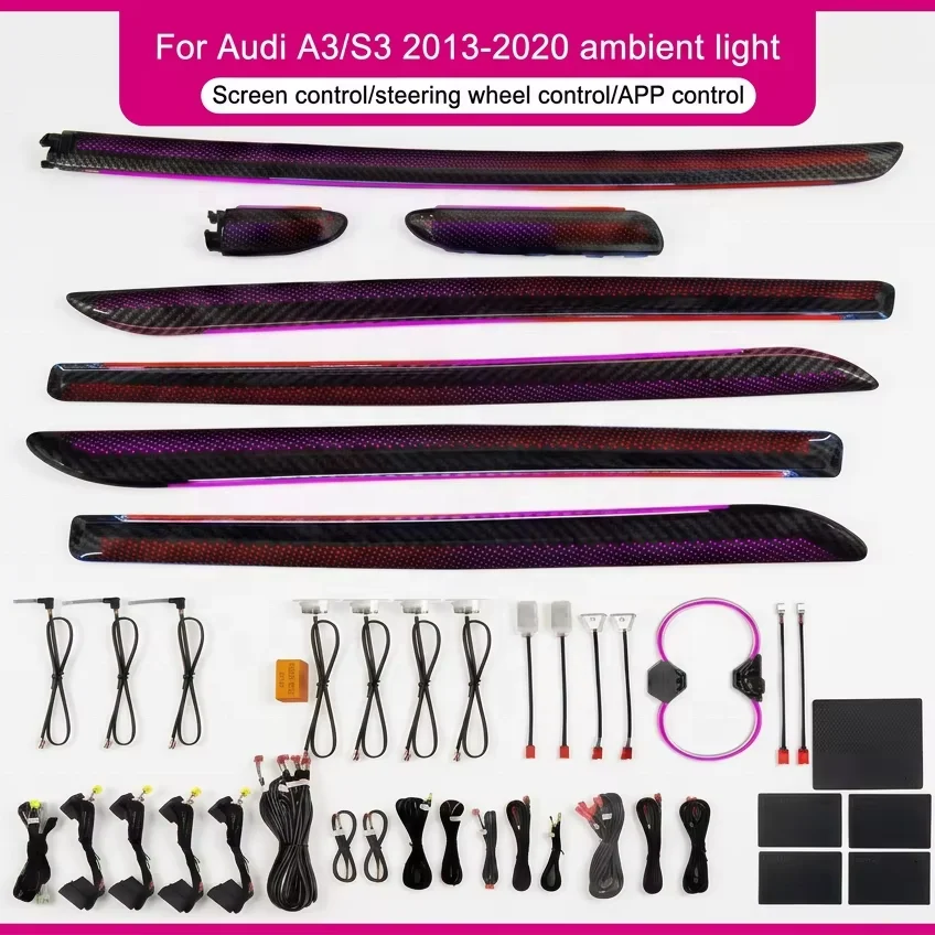 Car 64-color Dynamic Ambient Light Car Interior Modification for Audi A3/S3 8V LED Auto Lighting Decorative Accessories