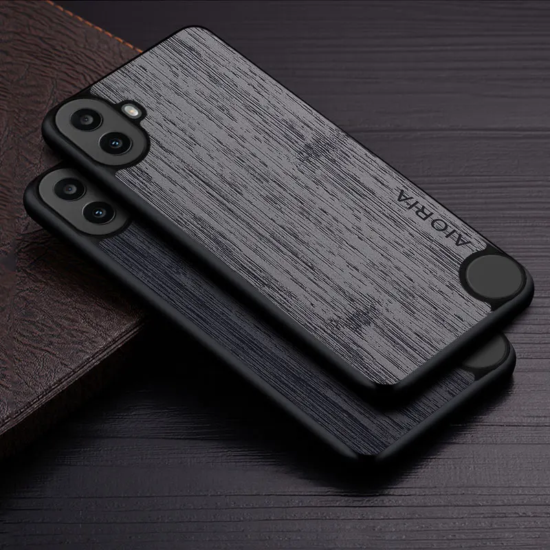 Image of Hülle für Nothing CMF Phone 1 5G Funda Bambus-Holzmuster Leder Neue Handyhülle Luxus-Coque für Nothing CMF Phone 1 Case Capa